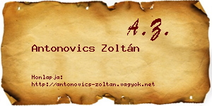 Antonovics Zoltán névjegykártya